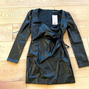 Zara black leatherette dress